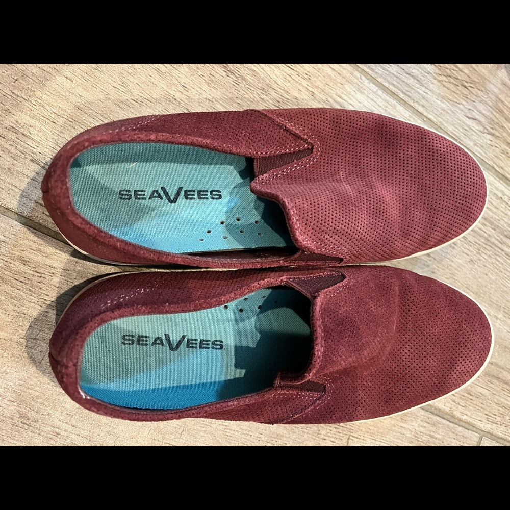 Seavees Baja Slip On Varsity Maroon Suede Shoes